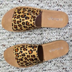 Annie Leopard Print Women's Slide Sandals